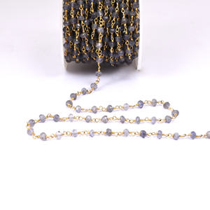 Iolite <b>beads</b> gemstone 925 sterling silver <b>rosary</b> <b>beads</b> chain Fashionable Necklace For Wedding Anniversary Or Parties For Women. - Product Image 3