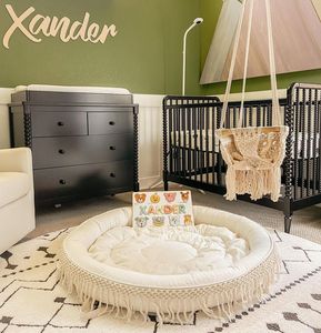 Balançoire pour enfant en macramé, balançoire en bois et macramé moderne, balançoire pour bambin, style Boho - Product Image 1