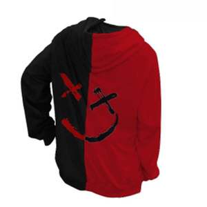 Vente en gros d'usine de sweats à capuche avec logo personnalisé 2 couleurs sweats à capuche en coton/polyester pour hommes à imprimer capuche surdimensionnée - Product Image 5