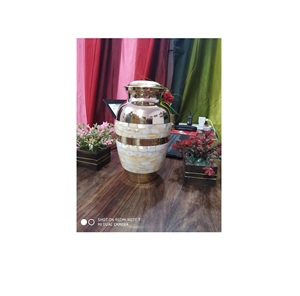 Suministros funerarios, urna de cremación de latón rosa con grabado dorado - Product Image 2