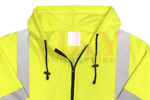 Vêtements de travail de sécurité haute visibilité unisexes personnalisés avec logo OEM, coupe-vent imperméable, polyester réfléchissant, impression sérigraphique - Product Image 5