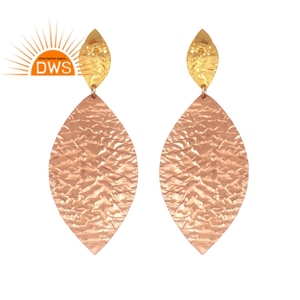 Latest Design Handmade Brass <b>Set</b> <b>Rose</b> <b>Gold</b> Leaf Design Earring For Women Fashion Jewelry For Women Gift For Her - Product Image 2