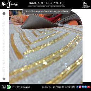 Robe de luxe brodée en tulle avec 7 tailles différentes, perles, paillettes, tissu organza pour fête nigériane, paiement par Paypal accepté, MOQ 5 yards - Product Image 2