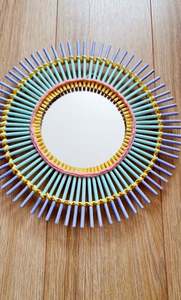 Espejo de ratán marrón Diseño hecho a mano Perfecto para baño y decoración del hogar Acentos para colgar en la pared Calidad superior - Product Image 5