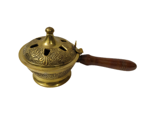 Quemador de incienso antiguo de latón Bakhoor Lobaan Daan árabe - Product Image 2