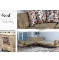 Hochwertiges 6-Sitzer Modulares Gestepptes Modernes Multifunktionales Ecksofa Wohnzimmer Stoff-Eleganz Klappbar mit Stauraum und Liegefunktion