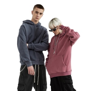 Custom plain hoodies unisex <b>thick</b> <b>fleece</b> pullover blank hoodies with your own logo - Product Image 2