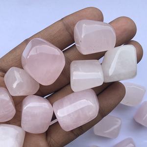Pierre de Quartz Rose Rose Naturel Poli Pépites de Pierres Précieuses pour la Fabrication de Bijoux Collier Bracelet Bague Alibaba 20mm 30mm - Product Image 1