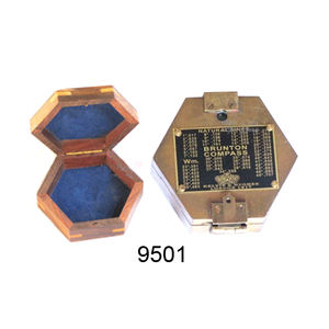 Derivación de latón para brújula náutica, cuadrada en caja de madera, accesorios para acampada y senderismo - Product Image 6