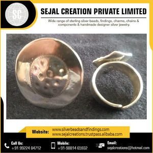 Bague en argent tribal sterling 925 Taille personnalisée Bijoux de mariage et d'anniversaire pour hommes avec incrustation de coquillages d'Inde - Product Image 5