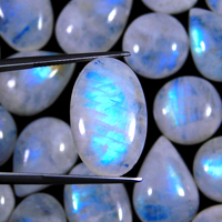 Pierre de Lune Naturelle Gothique Cabochon Gris Doré 25mm Pierres Gemmes en Vrac pour Fabrication de Bijoux Effet de Couleur/Feu