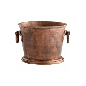 Juego de 2 jardineras de metal decorativas galvanizadas de forma redonda, alta calidad estándar, restaurante exigente, flor decorativa moderna - Product Image 5