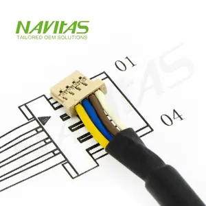 4-Pin-Kabel M5 Stammverbinder für Hirose DF14 1,25 mm Steigung kundenspezifische Kabelmontage