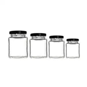 空50毫升250毫升500克720毫升玻璃六角蜂蜜罐容器玻璃独特批发小bakhoor罐