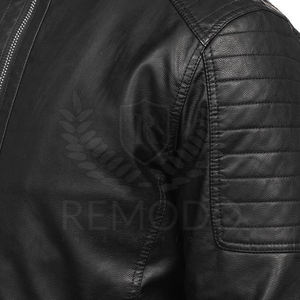 Vestes en cuir pour hommes, coupe slim, hiver, col montant, en cuir de vache, design personnalisé, service OEM, usage décontracté en plein air, vente chaude - Product Image 4