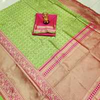 Nouveau sari en soie jacquard KANCHIPURAM élégant et magnifique avec un bordure JECARD pour femmes, vêtements de mariage