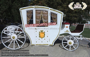 Carruaje de caballos victoriano australiano para boda Carruaje de caballos de boda victoriano Buggy Reino Unido Carruaje victoriano cubierto blanco - Product Image 3