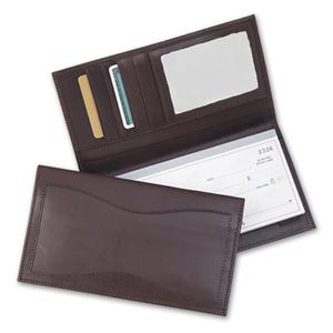 Nouveau portefeuille à chéquier en cuir violet avec différentes fentes pour cartes et porte-cartes d'identité - Product Image 1