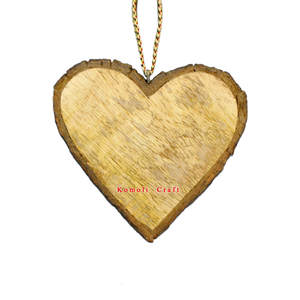 Natural Wooden Wood Heart Decoration Blank Christmas Decorations <b>Ornament</b> - Product Image 2