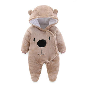 High Quality New Design Warm Winter New born <b>Pajamas</b> Overall Jumpsuits <b>Super</b> <b>Soft</b> <b>Fleece</b> With Hoods Baby Romper - Product Image 2