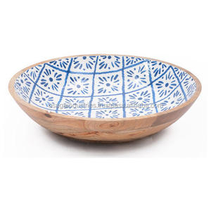 ENAMEL METAL WOODEN <b>RESIN</b> BOWL HIGH QUALITY ROUND <b>TABLE</b> <b>TOP</b> DINNER WARE FRUIT SALAD WOODEN BOWLS - Product Image 3