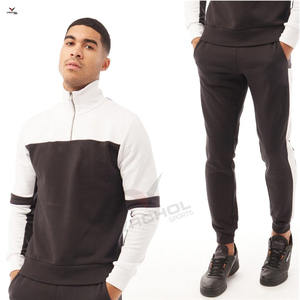 Sudadera con capucha para hombre de alta calidad mezcla de lana de algodón de Color de contraste personalizado para invierno al por mayor - Product Image 1