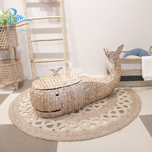 Handmade Whale Water <b>Hyacinth</b> Storage <b>Basket</b> - Product Image 1