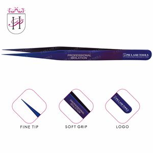 Pincettes à pointe droite pour Extension de cils, 5 pièces, pince à épiler, pour Volume et Isolation, de couleur violette, vente en gros - Product Image 3
