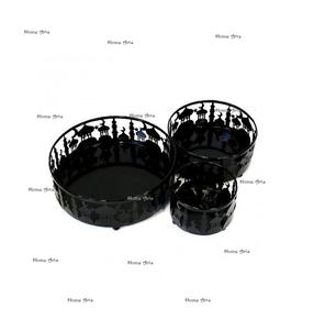 Antique Design Round Shape Ramadan Tray In Metal Gold <b>Color</b> Chocolates Dates Tray For Home Hotelware Usage - Product Image 2