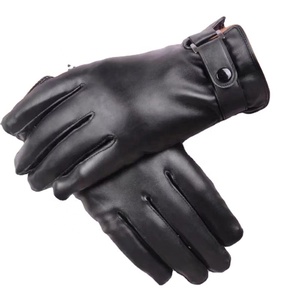 Guantes de Cuero Auténtico para Conducir al Aire Libre, Unisex, de Diseño Retro, Negros, con Pantalla Táctil, Cálidos para Invierno, Autocalentables - Product Image 3