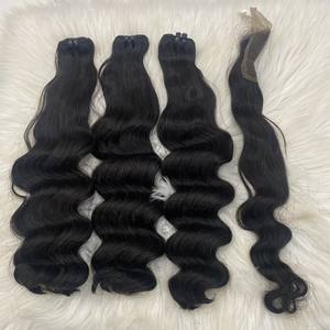 Extensiones de cabello humano virgen NATURAL, nuevo estilo, súper doble mechones, Onda Media suelta, cutícula alineada - Product Image 2