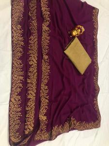 Basso Tasso di indiani Georgette Saree