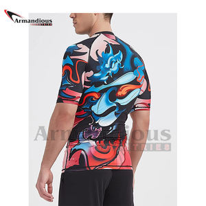 3D พิมพ์ที่กำหนดเองแขนสั้นผู้ชายที่มีสีสัน Mma ยามผื่นสำหรับผู้ชาย - Product Image 2