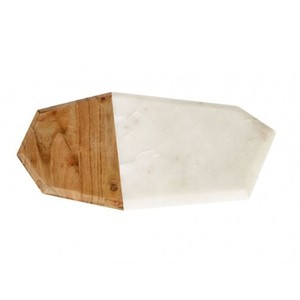Tabla de cortar de mármol blanco y madera natural 12x8x0,3 pulgadas accesorios de cocina utensilios estilo americano - Product Image 4