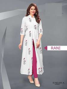 Kurtis Body Fit, fabricant indien en Inde, pour femmes, vêtements indiens, imprimé en crêpe, Inde et Pakistan, Kurta / Kurti éternel - Product Image 3