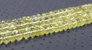 13"Long Strand Natural Lemon Quartz Faceted Rondelle Top Grade Beads Wholesale Manufacturer Genuine High Quality - Product Image 5