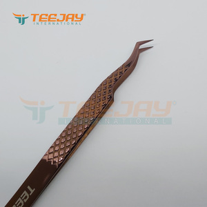 Ensemble de pincettes pour extensions de cils, de couleur or Rose foncé, outils de beauté en titane, instrument pour faux-cils - Product Image 4