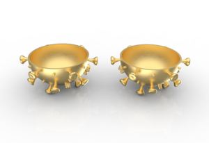 Bol à mélanger fantaisie en aluminium coulé à chaud aspect cuivre avec jambes élégantes Bol de service de style différent bol à soupe de luxe nouveau look - Product Image 5