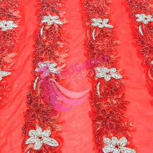 Encaje de organza multicolor de último diseño, encaje bordado para prendas y bolsos a precio mayorista - Product Image 3