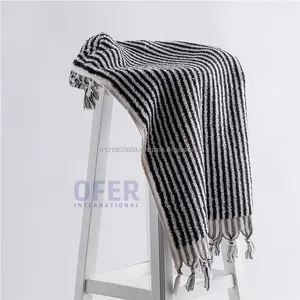 Handloomed Cizgi Black and white Towel, Luxury Cotton, Turkish, Handloomed Towel Collection