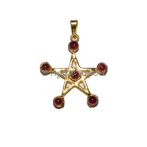 Pentagram Chakra Grenat Pendentif fournisseur d'énergie pierre chakra pendentif collier générateur d'énergie pierre précieuse - Product Image 1