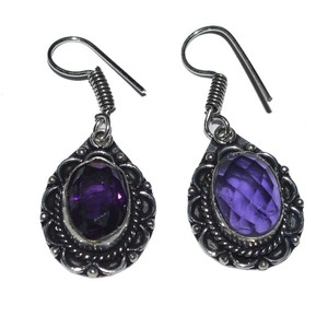 Latest <b>Fashion</b> Amethyst <b>Fashions</b> <b>Earrings</b> for Weddings Crystal Stone <b>Earrings</b> for Women - Product Image 1