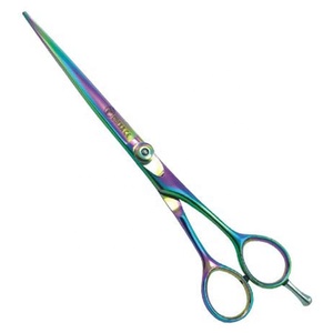 Ciseaux de coupe de cheveux de coiffeur enduits de titane professionnel outil de beauté multi-usage avec utilisation de Salon de vis réglable à lame droite tranchante - Product Image 1