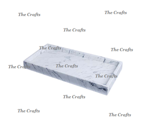 Bandeja de Mármol Blanco con Asas de Hierro Negro, Bandeja de Servicio de Desayuno de la Mejor Calidad para el Hogar y Hoteles, para Mayoristas - Product Image 4