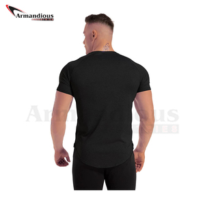 2025 gros hommes décontracté entraînement T-Shirt rond col rond conception 100% coton séchage rapide solide motif à manches courtes conçu Sport - Product Image 5
