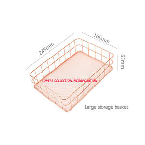 <b>Rose</b> <b>Gold</b> Custom Metal Mesh Base Wire Mounted Fruits Basket on Hot Sale - Product Image 3