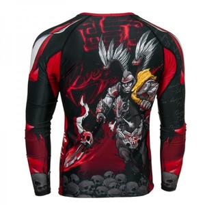 Wholesale Custom Sublimation Spandex Surf Shirt Design Your Own Compression MMA Bjj Rash Guard - Product Image 4