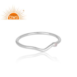 Bague en argent Sterling 925 pour femme, pierre précieuse aux pierres de lune, couleur arc-en-ciel, empilable, fabrication de bijoux - Product Image 3