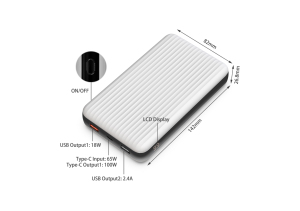 Lt401m Xách Tay 100W USB C Sạc 25000MAh Công Suất 65W Pd Bên Ngoài Pin Gói 18W Đầu Ra ABS Qc3.0 Khẩn Cấp Sao Lưu Adapter - Product Image 6