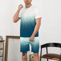 Conjunto Deportivo de Verano para Hombre, de Alta Calidad, Transpirable, 100% Algodón, Manga Corta, Estampado Digital, Dos Colores, Estilo Casual para Exteriores